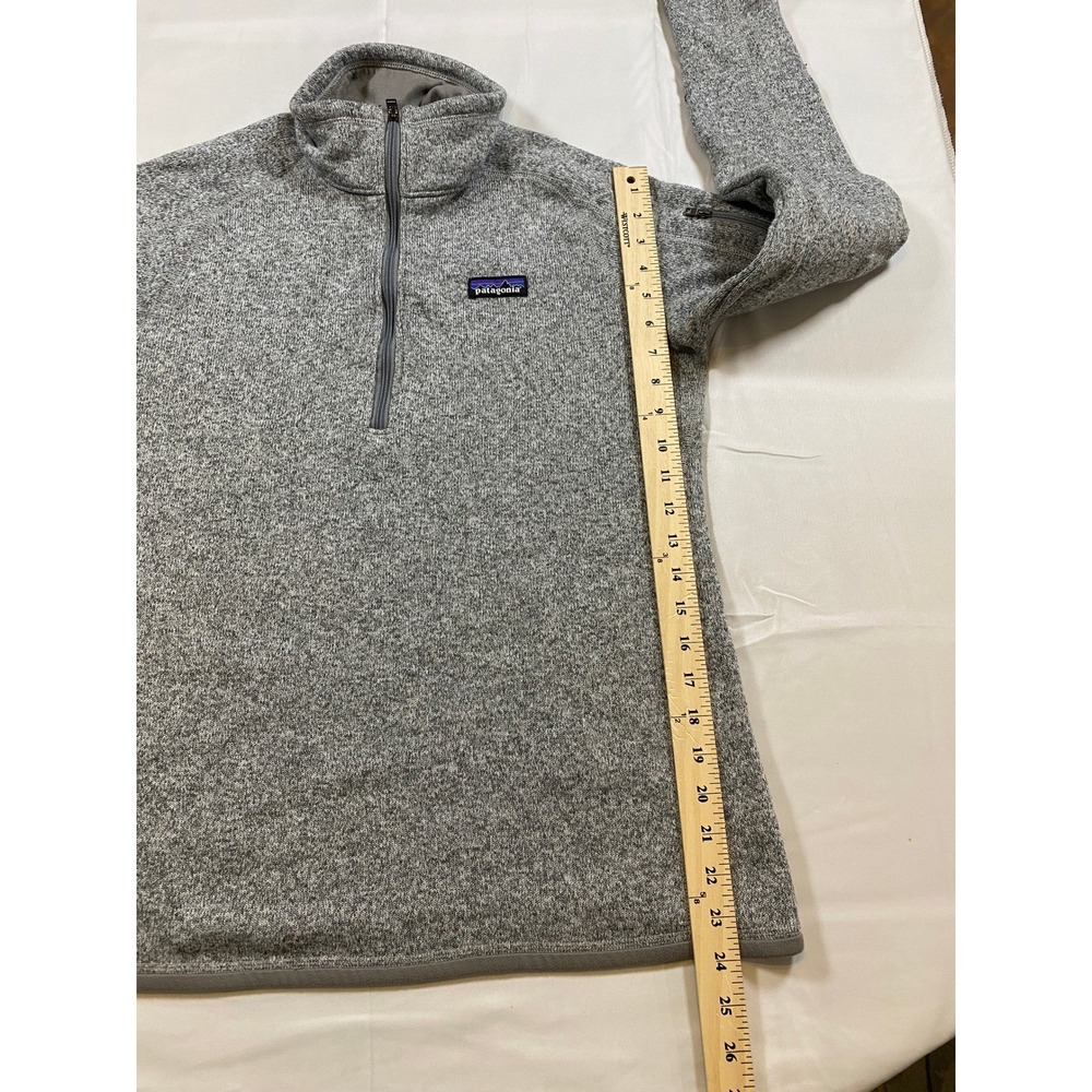 Patagonia Gray Marled Fleece Quarter Zip Pullover Size Large Worn Wear - Picture 6 of 10